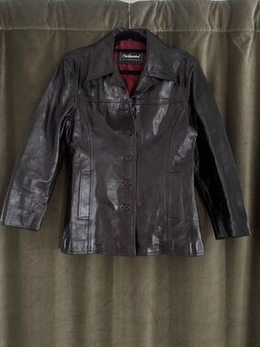 Vintage Oakwood Classic Black Leather Coat | Women’s Medium | Y2K | 90s Vintage